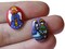 5 18mm x 13mm Christmas Cabochons Multi-Color Glass Limoges Porcelain Flat Back Cabochons